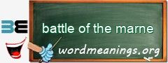 WordMeaning blackboard for battle of the marne